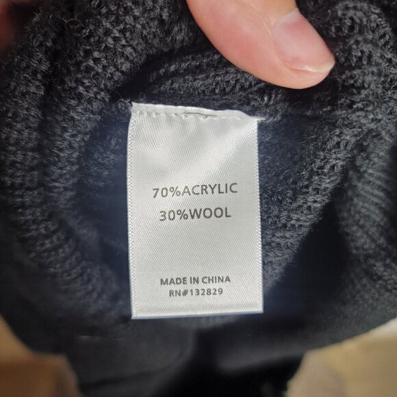 NEW Lovers + Friends Distressed Sweater Dress MEDIUM Revolve Black Wool Blend - Picture 6 of 8